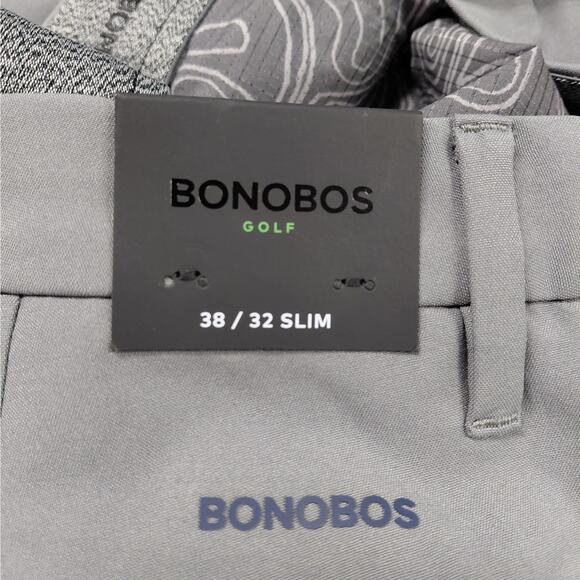 $129 NWT Bonobos Golf Pants 38x32 Slim Ash Grey Performance Athleisure Stretch - Picture 6 of 9